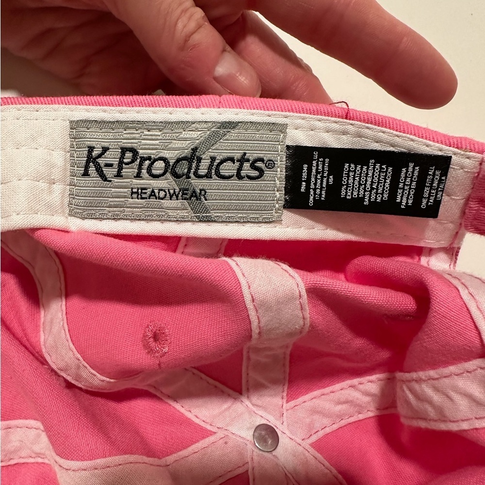 K-Products Pink and White Cap